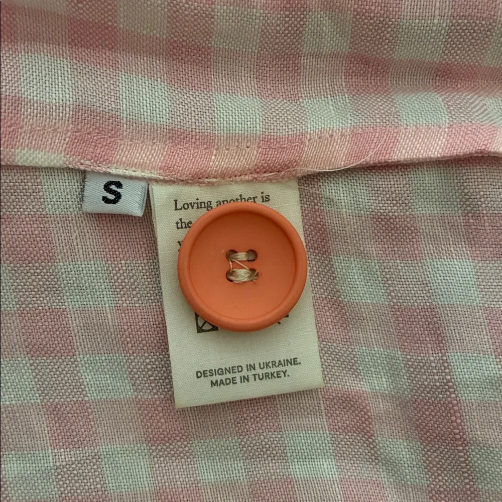 Sleeper Pink Gingham Maxi Wrap Skirt with Button Waist, small, NWOT - Picture 5 of 8